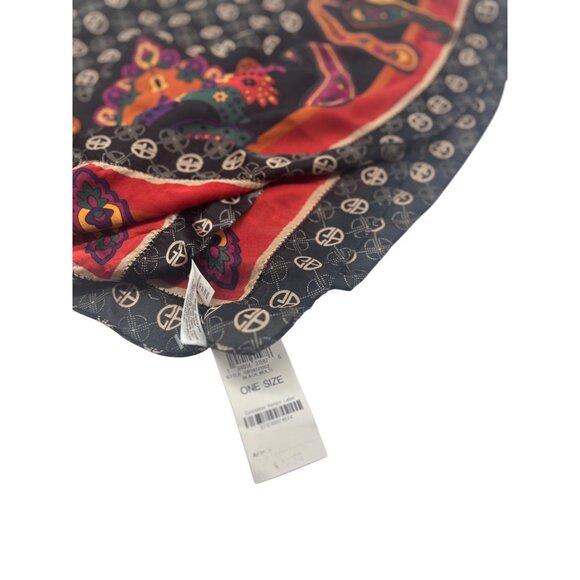 Giani Bernini Logo Paisley Border Printed Scarf, Black-multi, 36"x36" - Picture 7 of 10